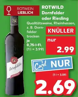 Kaufland ROTWILD Dornfelder oder Riesling Angebot