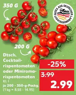 Kaufland Dtsch. Cocktailrispentomaten oder Miniromarispentomaten Angebot