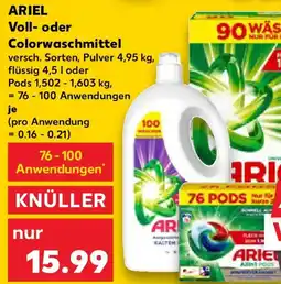 Kaufland ARIEL Voll- oder Colorwaschmittel Angebot