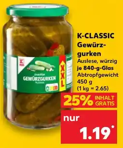 Kaufland K-CLASSIC Gewürzgurken Angebot