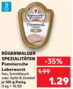Kaufland RÜGENWALDER SPEZIALITÄTEN Pommersche Leberwurst Angebot