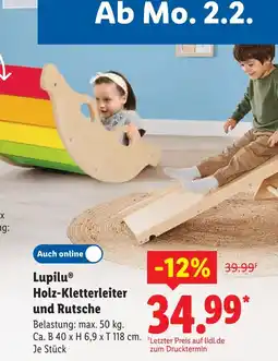Lidl Lupilu holz-kletterleiter und rutsche Angebot