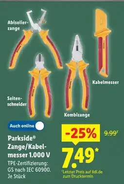 Lidl Parkside abisolierzange Angebot