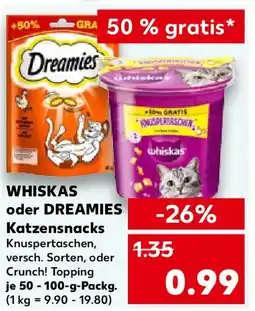 Kaufland WHISKAS oder DREAMIES Katzensnacks Angebot