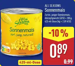 Aldi Nord ALL SEASONS Sonnenmais Angebot