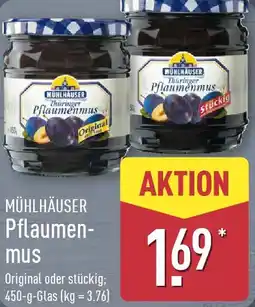 Aldi Nord MÜHLHÄUSER Pflaumenmus Angebot