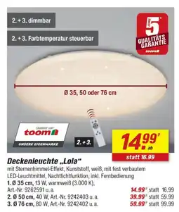 toom Baumarkt Deckenleuchte "Lola" Angebot