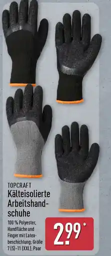 Aldi Nord TOPCRAFT Kälteisolierte Arbeitshandschuhe Angebot