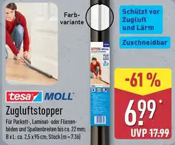 Aldi Nord tesa MOLL Zugluftstopper Angebot