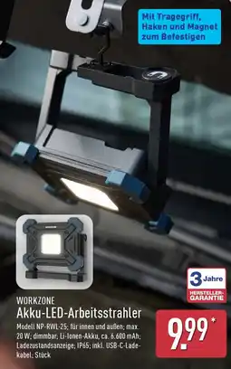 Aldi Nord WORKZONE Akku-LED-Arbeitsstrahler Angebot