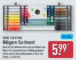 Aldi Nord HOME CREATION Nähgarn-Sortiment Angebot