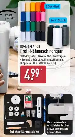 Aldi Nord HOME CREATION Profi-Nähmaschinengarn Angebot
