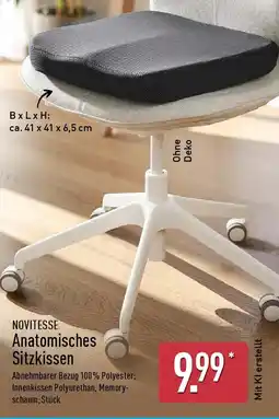 Aldi Nord NOVITESSE Anatomisches Sitzkissen Angebot