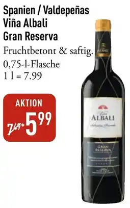 Galeria Markthalle Spanien / Valdepeñas Viña Albali Gran Reserva Angebot