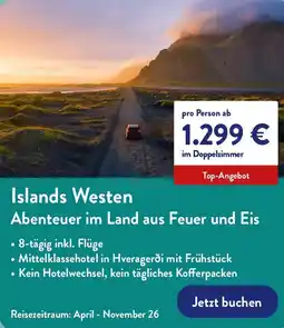 Aldi Nord Islands Westen Abenteuer im Land aus Feuer und Eis Angebot
