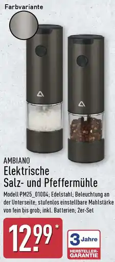 Aldi Nord AMBIANO Elektrische Salz- und Pfeffermühle Angebot