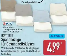Aldi Nord NOVITESSE Spannbezüge für Gesundheitskissen Angebot