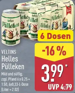 Aldi Nord VELTINS Helles Pülleken Angebot