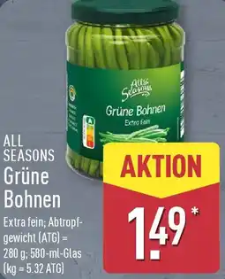 Aldi Nord ALL SEASONS Grüne Bohnen Angebot