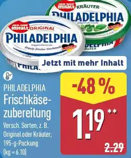 Aldi Nord PHILADELPHIA Frischkäsezubereitung Angebot