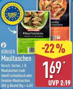 Aldi Nord BÜRGER Maultaschen Angebot