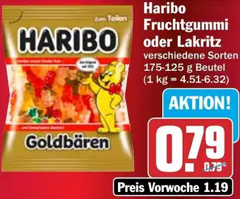 Haribo Fruchtgummi oder Lakritz