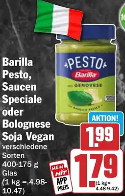 HIT Barilla Pesto, Saucen Speciale oder Bolognese Soja Vegan Angebot