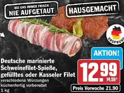 HIT Deutsche marinierte Schweinefilet-Spieße, gefülltes oder Kasseler Filet Angebot