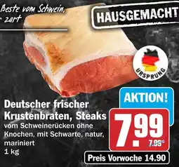 HIT Deutscher frischer Krustenbraten, Steaks Angebot