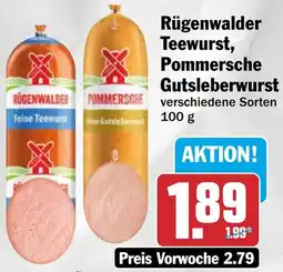 HIT Rügenwalder Teewurst, Pommersche Gutsleberwurst Angebot