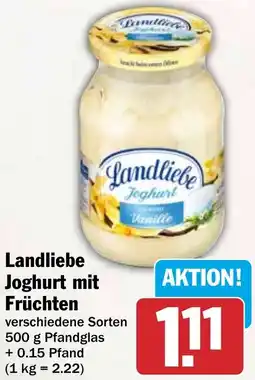 HIT Landliebe Joghurt mit Früchten Angebot