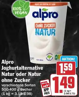 HIT Alpro Joghurtalternative Natur oder Natur ohne Zucker Angebot