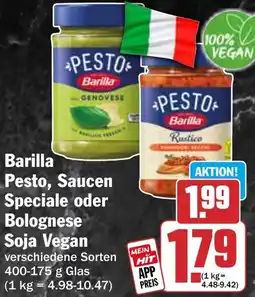 HIT Barilla Rustico Pesto, Saucen Speciale oder Bolognese Soja Vegan Angebot
