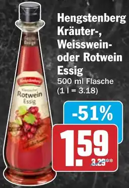 HIT Hengstenberg Kräuter-, Weisswein oder Rotwein Essig Angebot