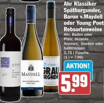 HIT Ahr Klassiker Spätburgunder, Baron v.Maydell oder Young Poets Rebsortenweine Angebot
