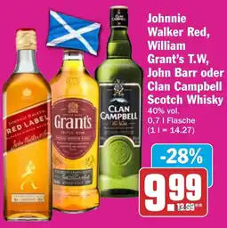 HIT Johnnie Walker Red, William Grant's T.W, John Barr oder Clan Campbell Scotch Whisky Angebot