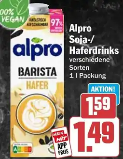 HIT Alpro Soja-/ Haferdrinks Angebot