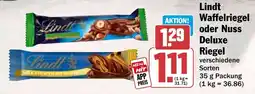HIT Lindt Waffelriegel oder Nuss Deluxe Riegel Angebot