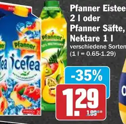 HIT Pfanner Eistee oder Pfanner Säfte, Nektare Angebot