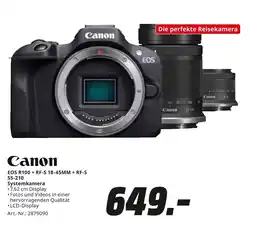 MediaMarkt Canon EOS R100+ RF-S 18-45MM + RF-S 55-210 Systemkamera Angebot