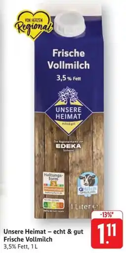 Schmidt's Märkte Unsere Heimat - echt & gut Frische Vollmilch Angebot