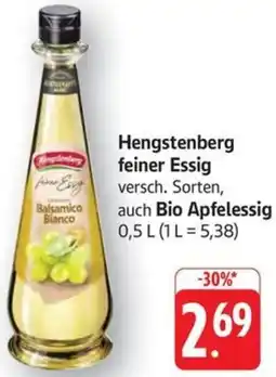 Schmidt's Märkte Hengstenberg feiner Essig auch Bio Apfelessig Angebot