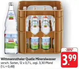 Schmidt's Märkte Wittmannsthaler Quelle Mineralwasser Angebot