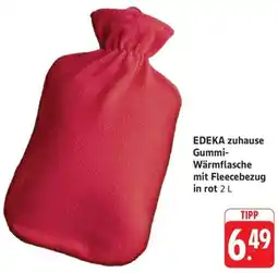 Schmidt's Märkte EDEKA zuhause Gummi Wärmflasche mit Fleecebezug in rot Angebot