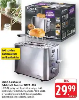 Schmidt's Märkte EDEKA zuhause Edelstahl Toaster TO24-182 Angebot