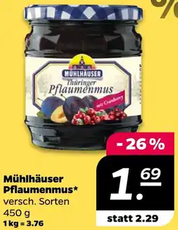 NETTO Mühlhäuser Pflaumenmus Angebot