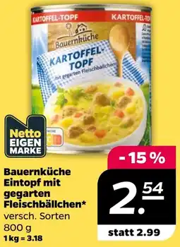 NETTO Bauernküche Eintopf mit gegarten Fleischbällchen Angebot