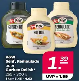 NETTO P&W Senf, Remoulade oder Gurken Relish Angebot