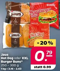 NETTO Jaus Hot Dog oder XXL Burger Buns Angebot