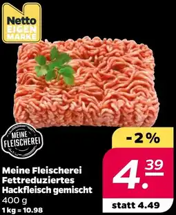 NETTO Meine Fleischerei Fettreduziertes Hackfleisch gemischt Angebot